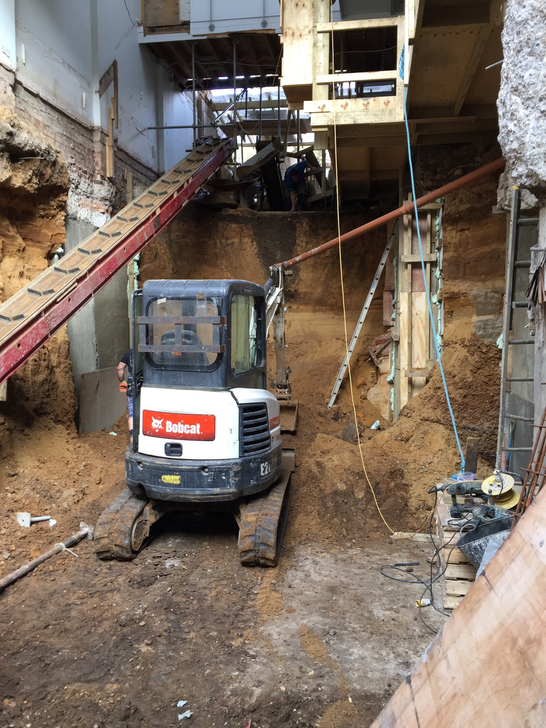 bns groundwork london excavator during groundworks london